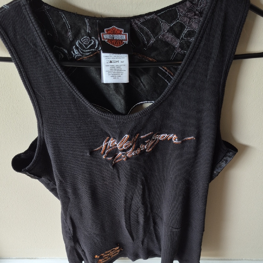 Harley-Davidson Charcoal Tank Top with Embroidered Logo